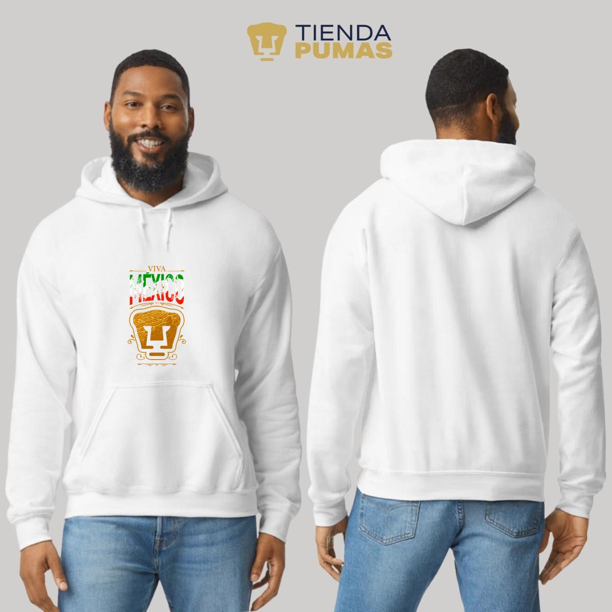 Sudadera Hombre Hoodie Pumas UNAM Viva México Escudo