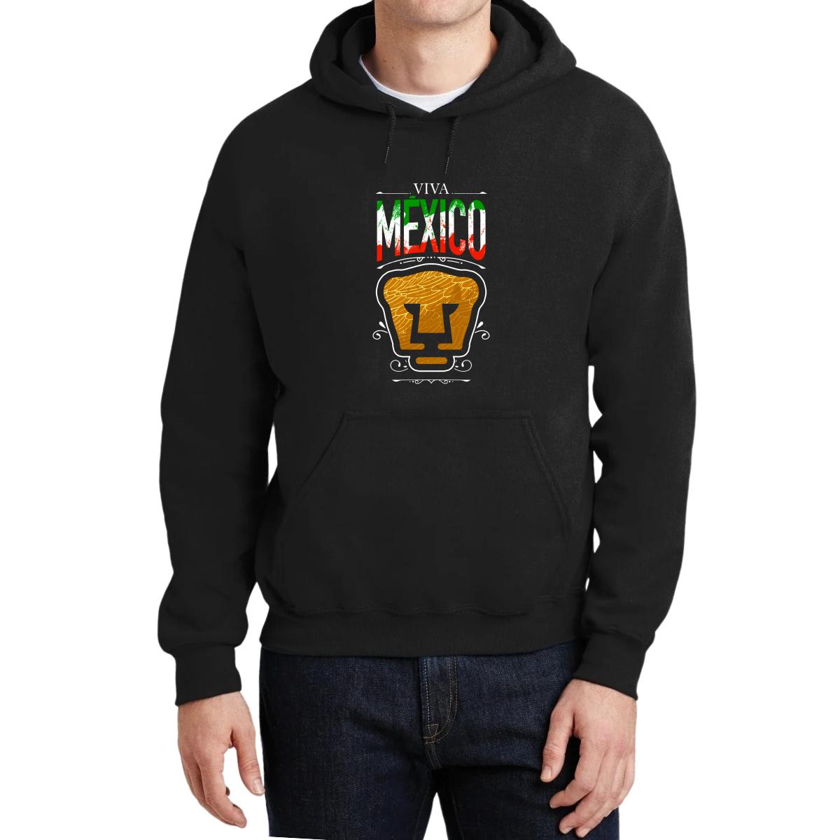 Sudadera Hombre Hoodie Pumas UNAM Viva México Escudo