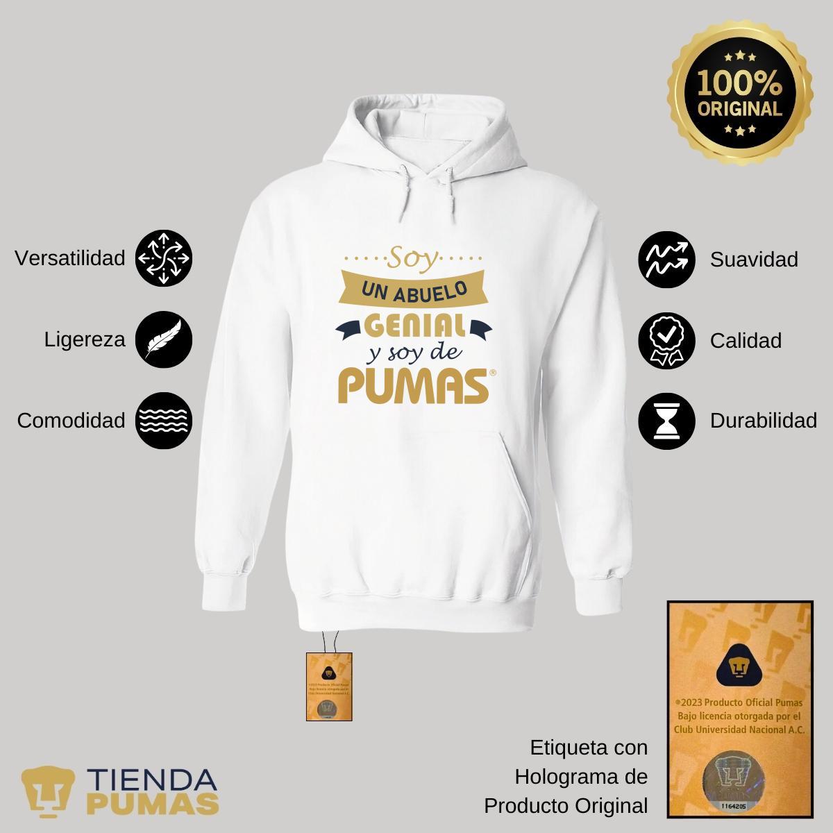 Sudadera Hombre Hoodie Pumas UNAM Soy abuelo