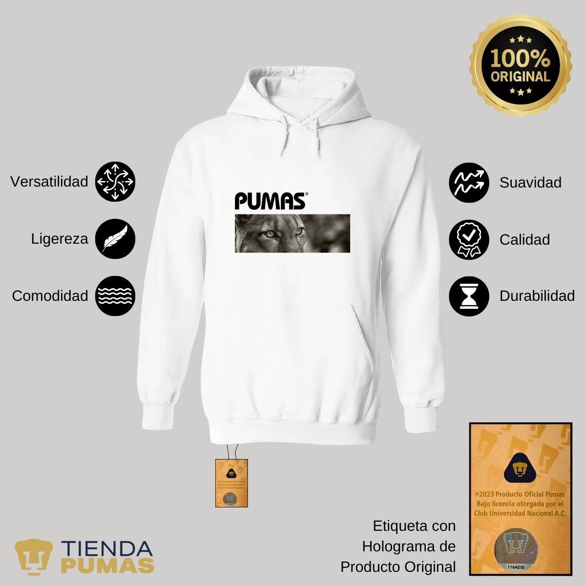 Sudadera Hombre Hoodie Pumas UNAM Enfoque