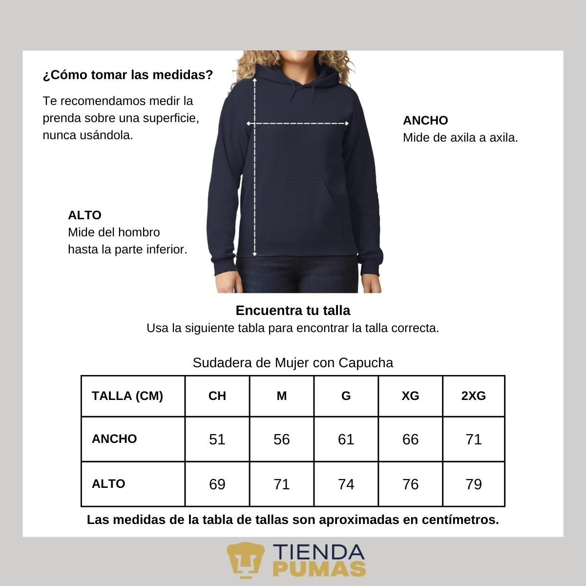 Sudadera Mujer Hoodie Pumas UNAM Viva México Escudo