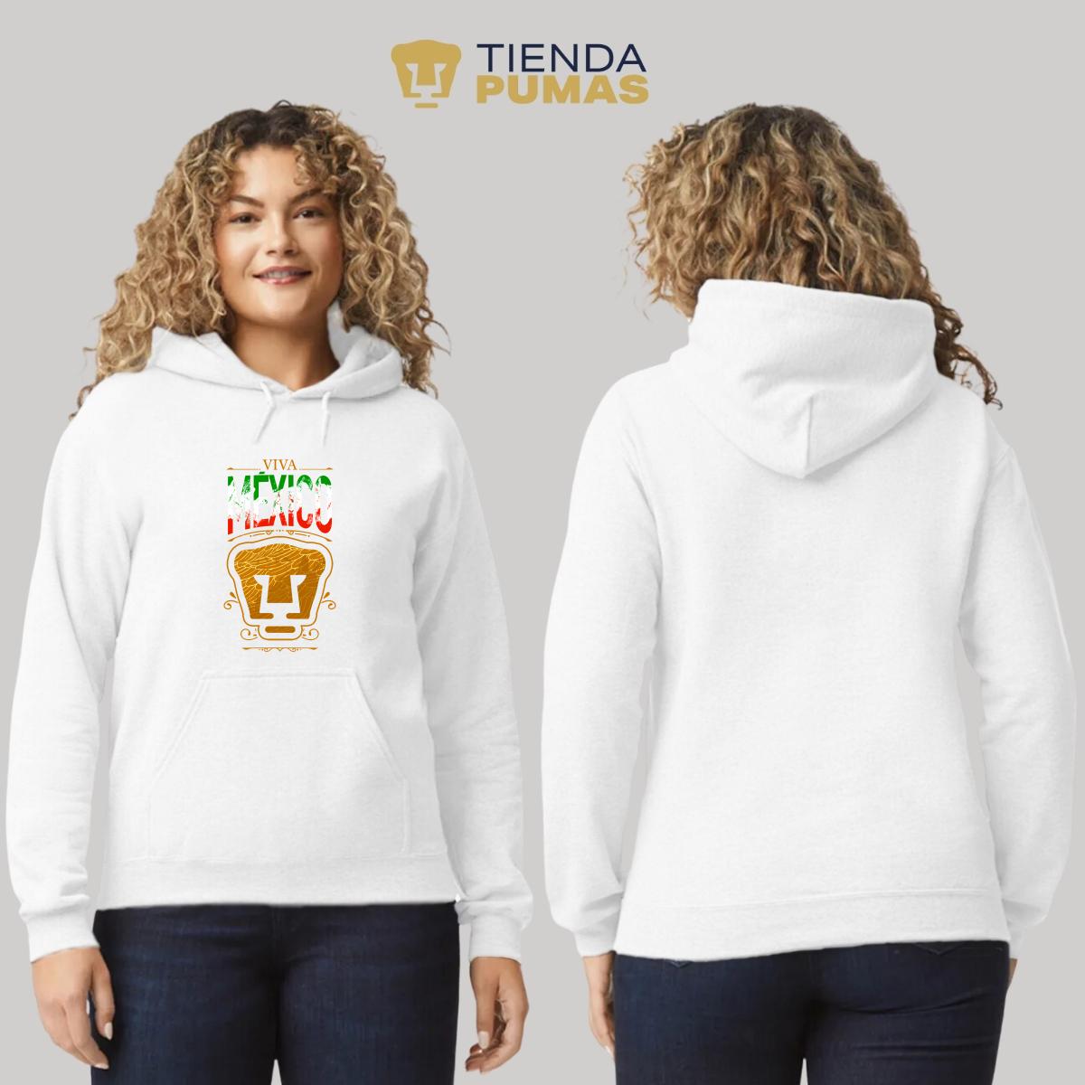 Sudadera Mujer Hoodie Pumas UNAM Viva México Escudo