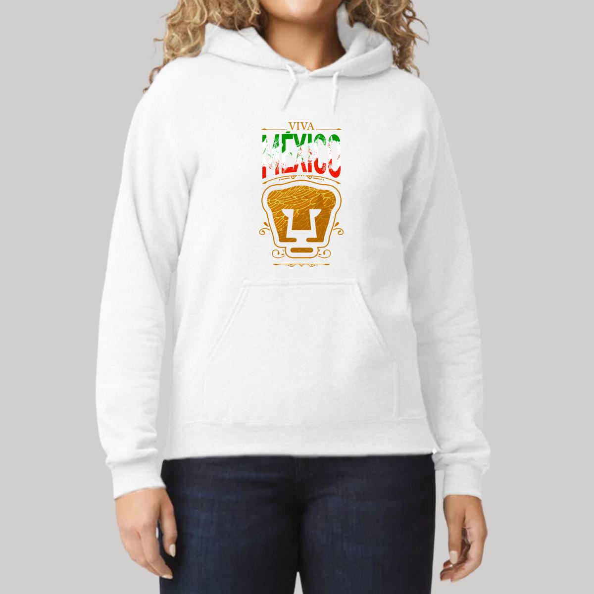 Sudadera Mujer Hoodie Pumas UNAM Viva México Escudo