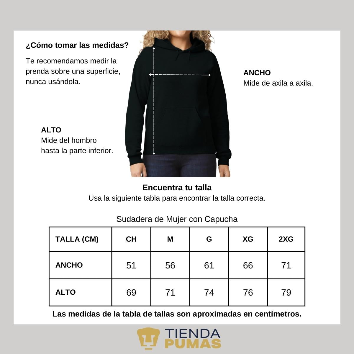 Sudadera Mujer Hoodie Pumas UNAM Viva México Escudo