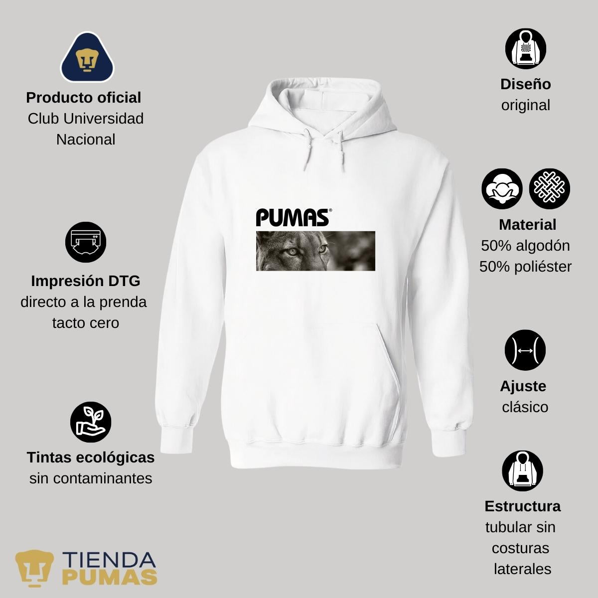 Sudadera Mujer Hoodie Pumas UNAM Enfoque