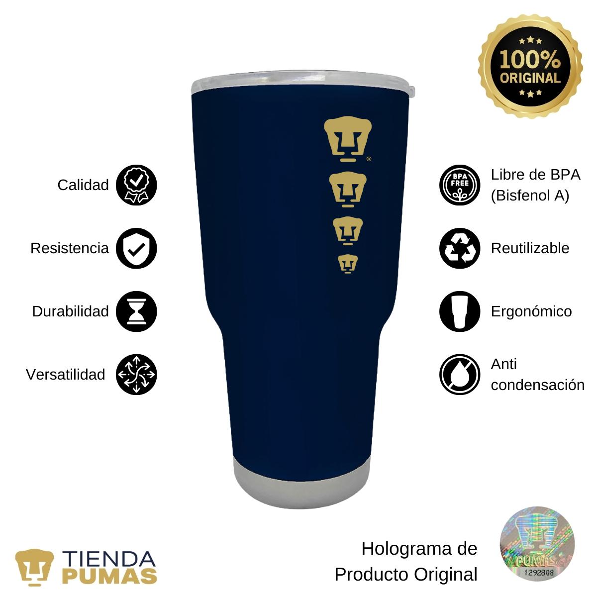 Termo 30 Oz Pumas UNAM Logo Cuádruple