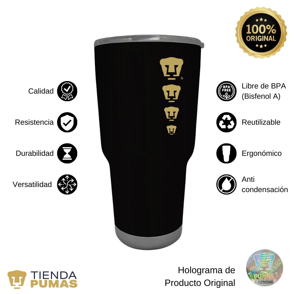 Termo 30 Oz Pumas UNAM Logo Cuádruple