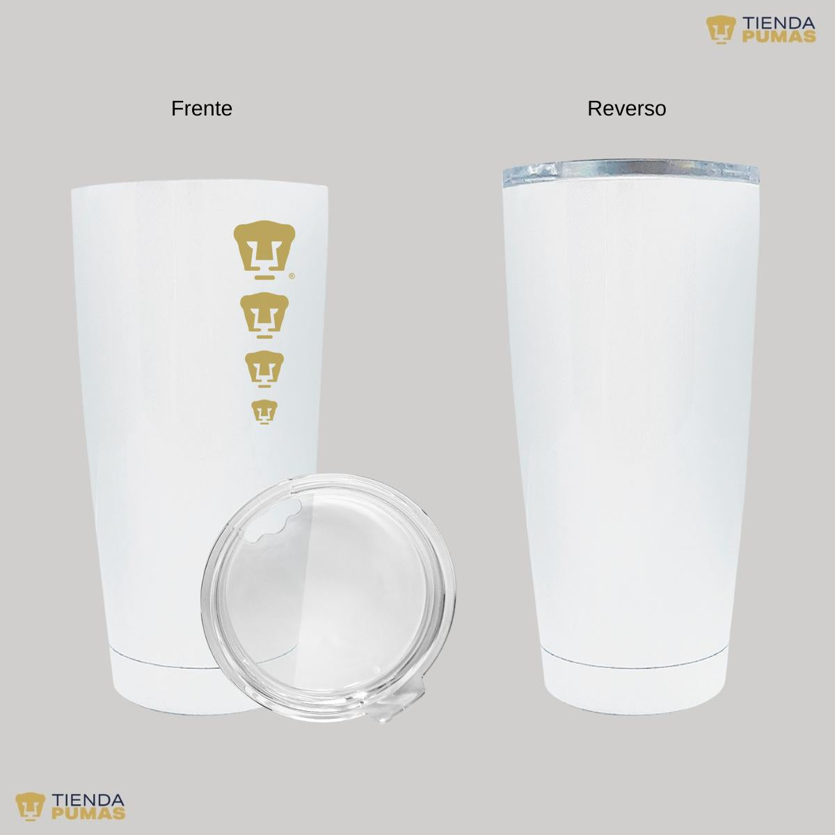 Termo 20 Oz Pumas UNAM Logo Cuádruple