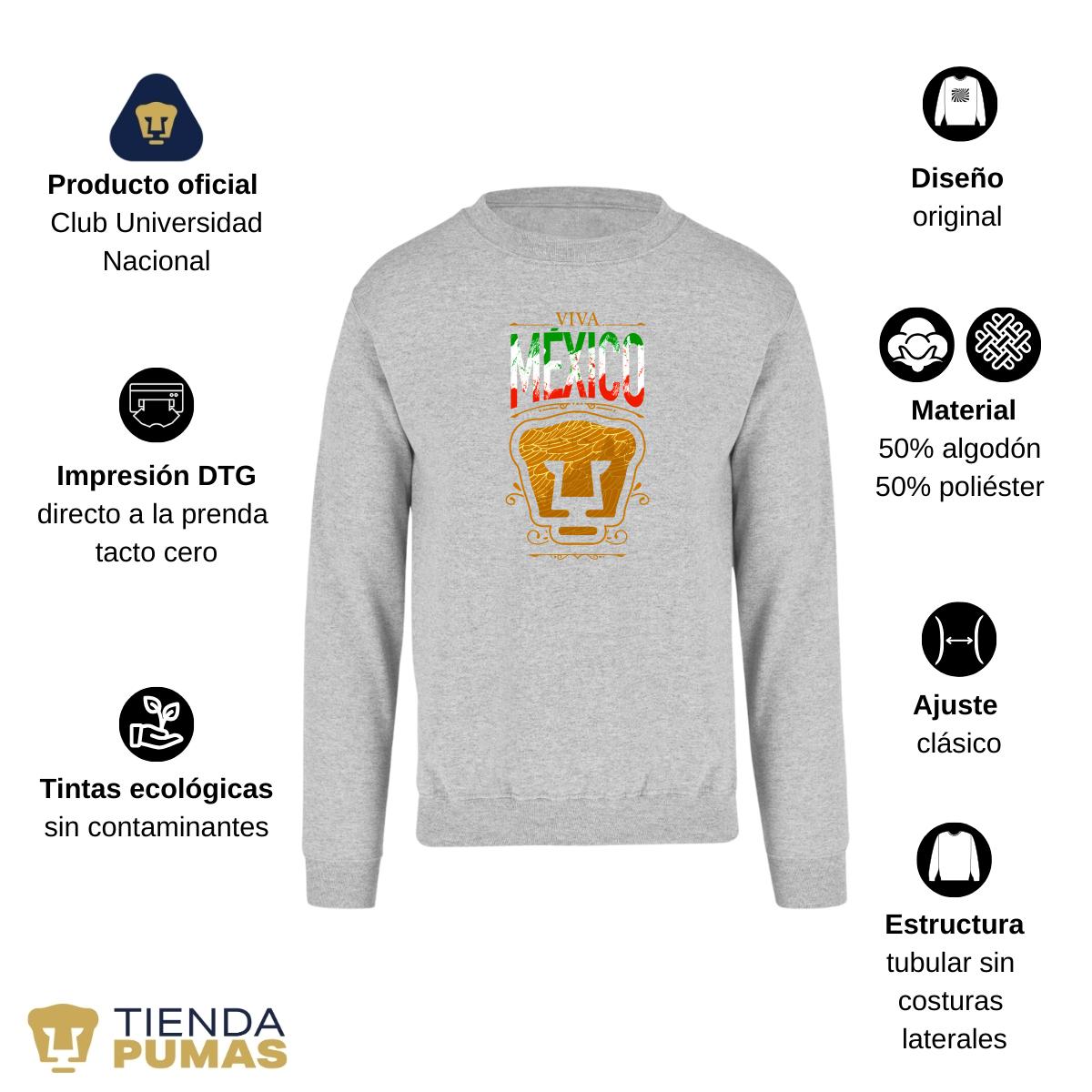 Sudadera Mujer Pumas UNAM Viva México Escudo