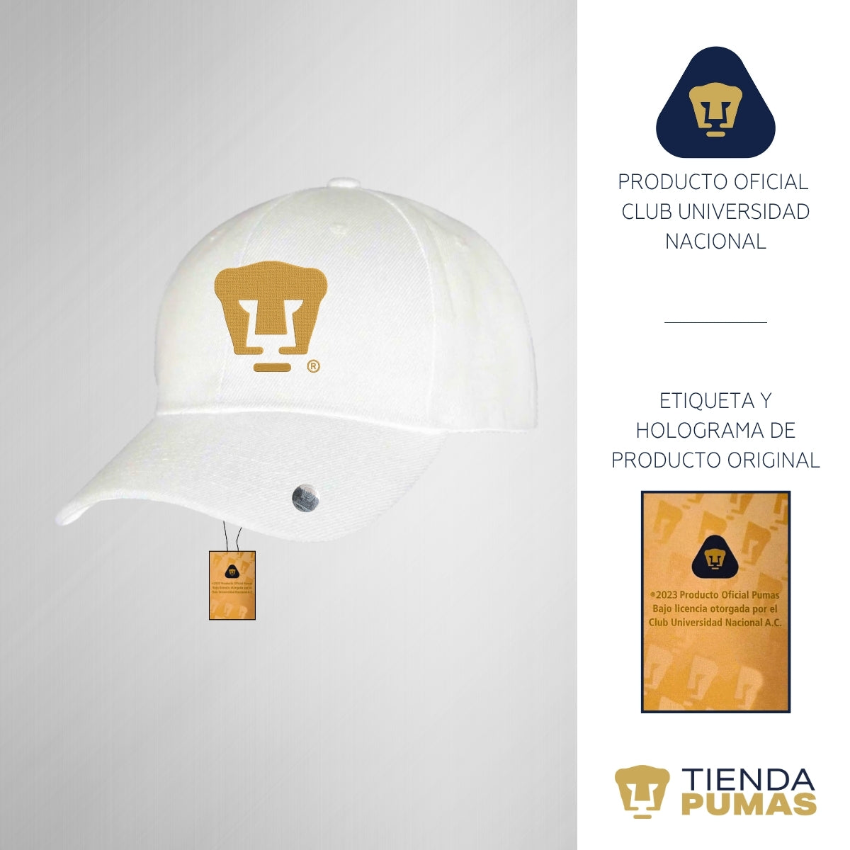 Gorra Pumas UNAM Hombre Mujer Logo Oro Bordado