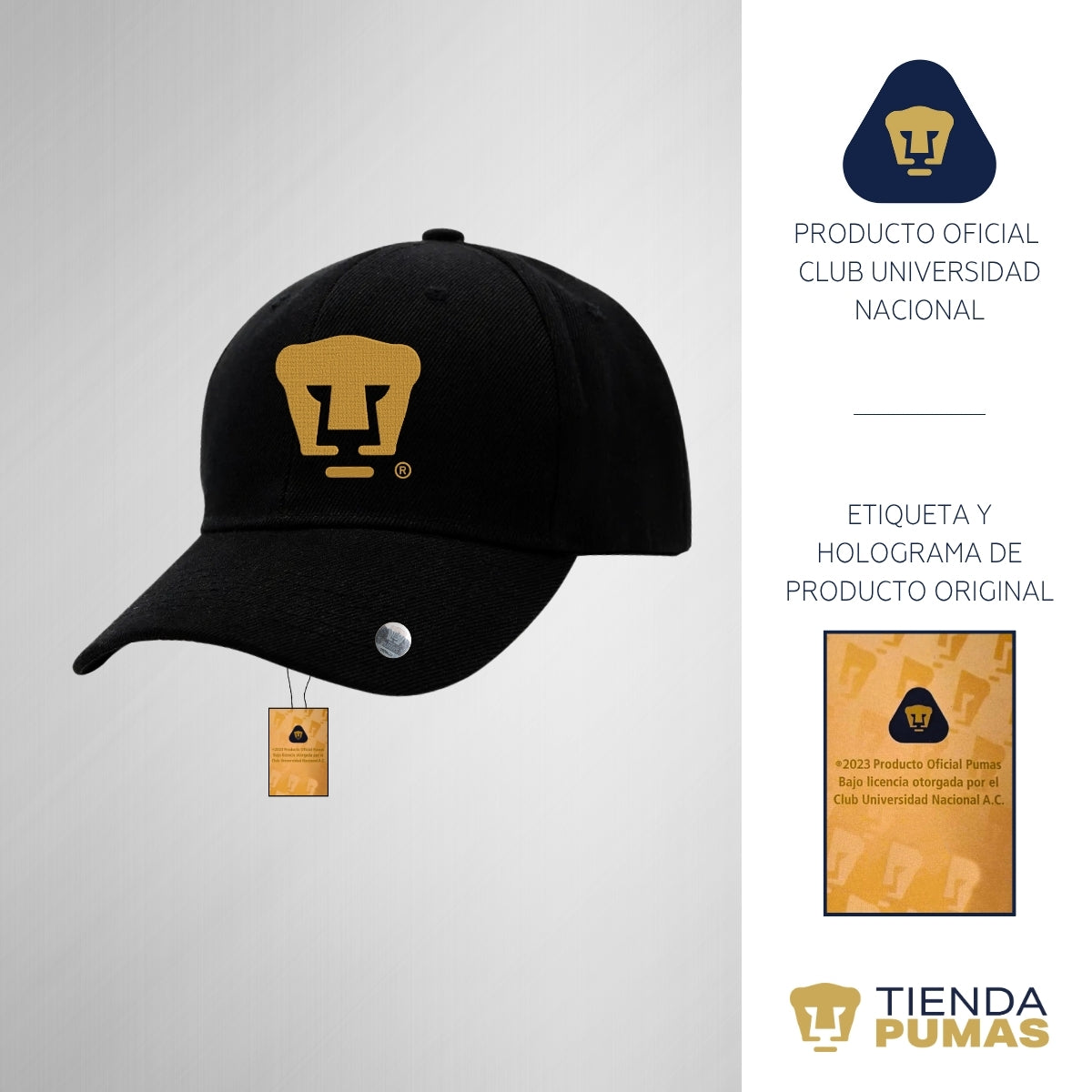 Gorra Pumas UNAM Hombre Mujer Logo Oro Bordado