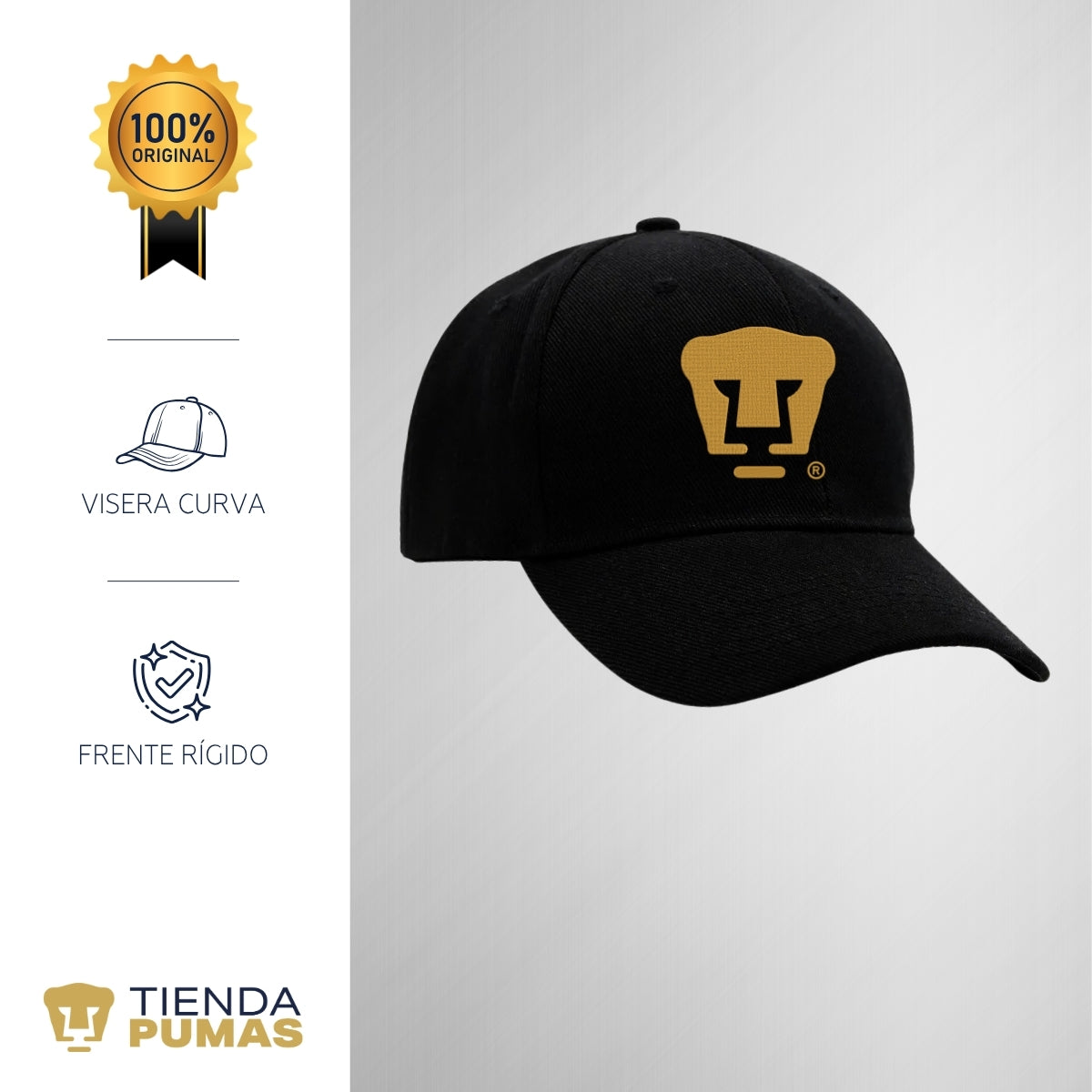 Gorra Pumas UNAM Hombre Mujer Logo Oro Bordado