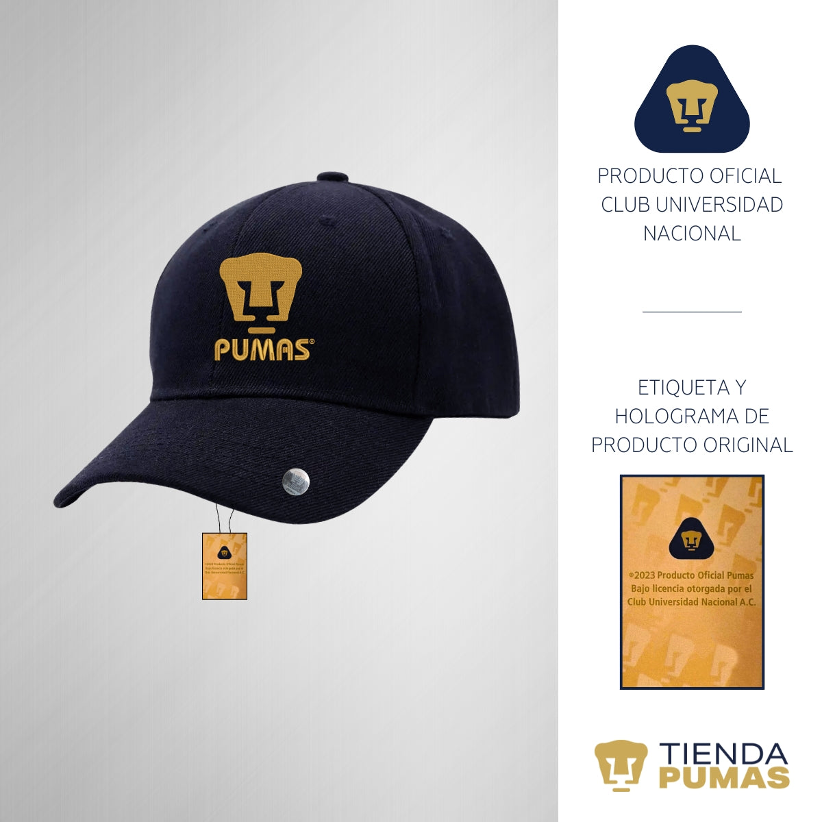 Gorra Pumas UNAM Hombre Mujer Logo Doble Bordado