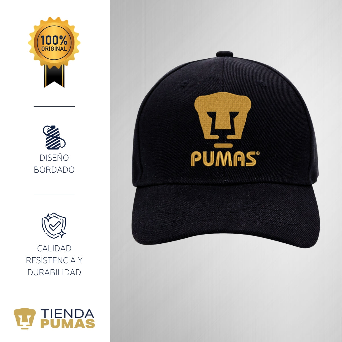 Gorra Pumas UNAM Hombre Mujer Logo Doble Bordado