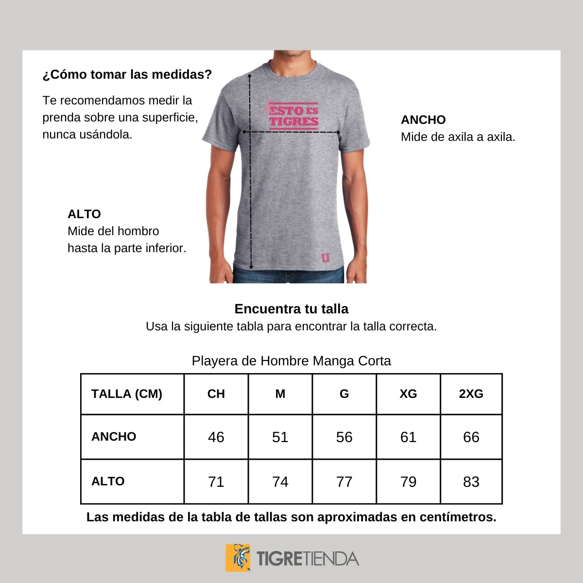 Playera Hombre Tigres UANL Rosa Cáncer Mama