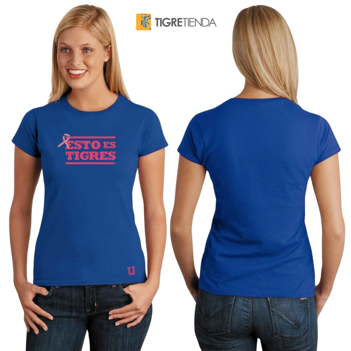 Playera Mujer Tigres UANL Rosa Cáncer Mama