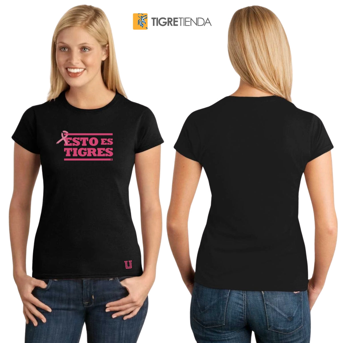 Playera Mujer Tigres UANL Rosa Cáncer Mama