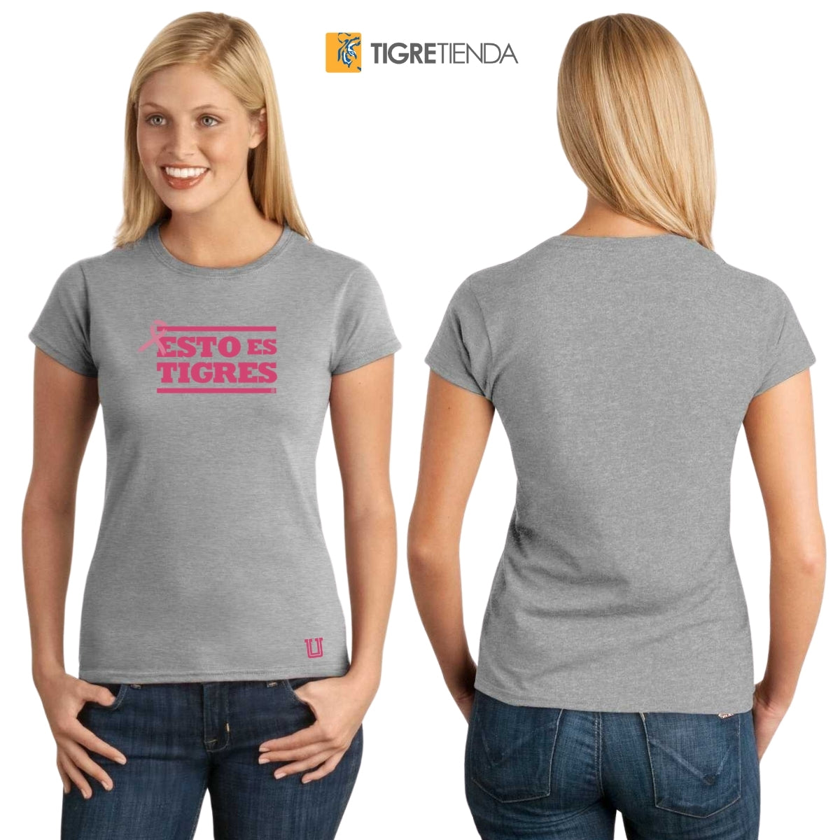 Playera Mujer Tigres UANL Rosa Cáncer Mama