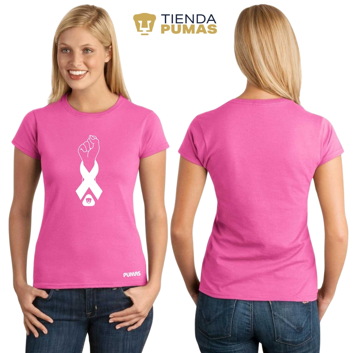 Playera Mujer Pumas UNAM Lucha Cáncer Mama