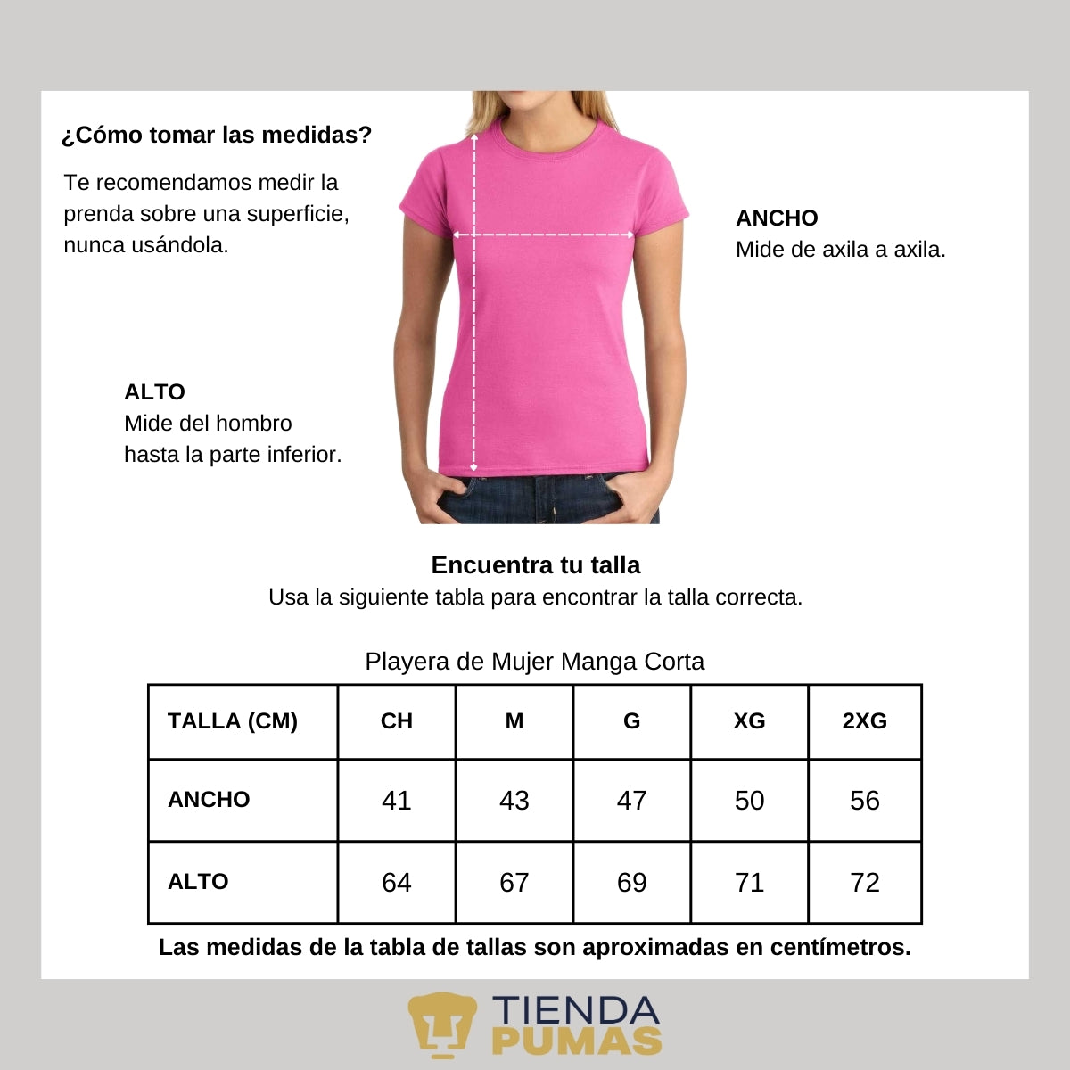 Playera Mujer Pumas UNAM Lucha Cáncer Mama