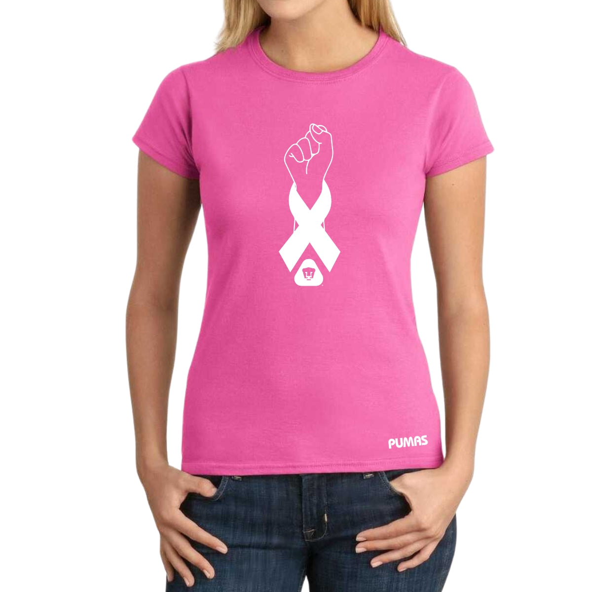 Playera Mujer Pumas UNAM Lucha Cáncer Mama