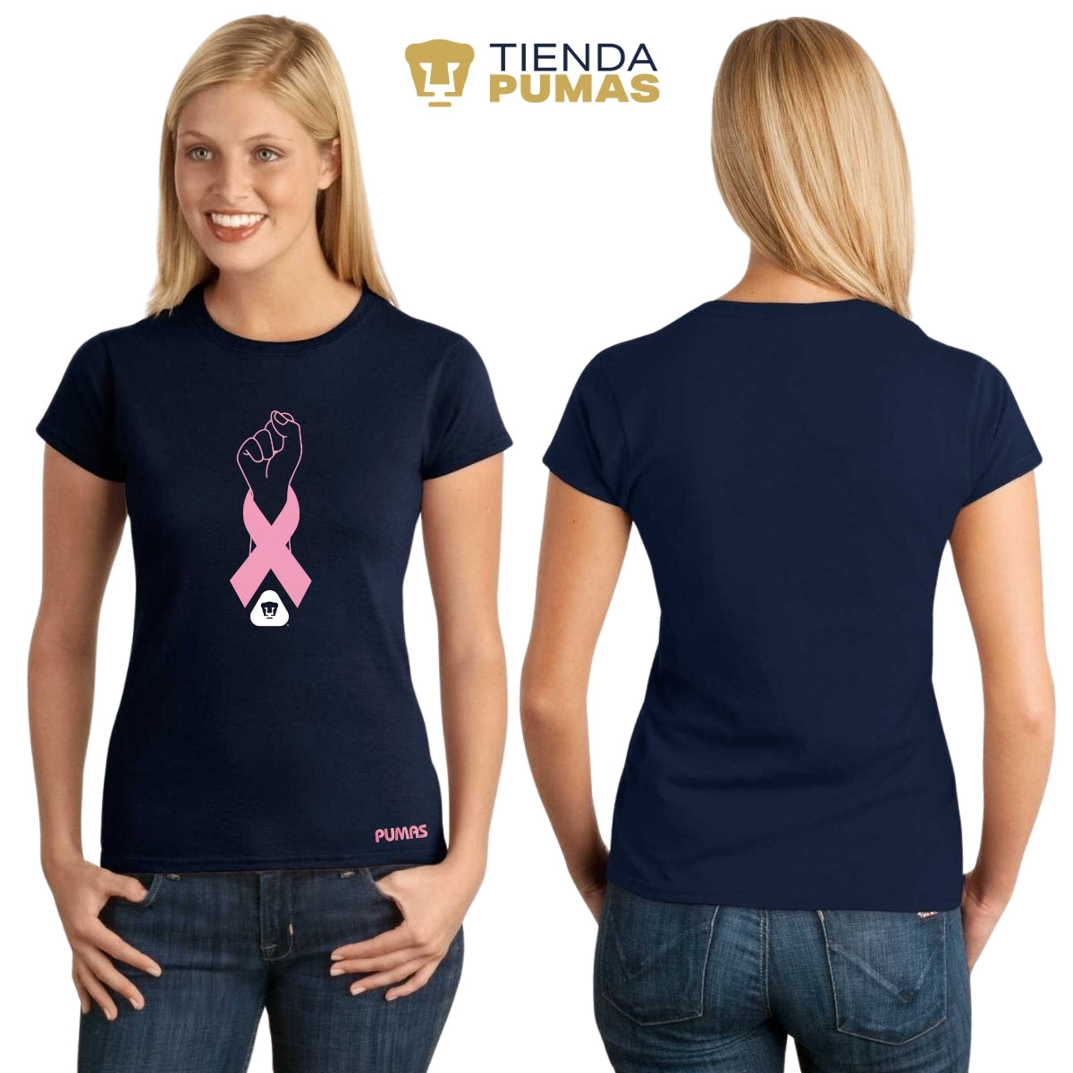 Playera Mujer Pumas UNAM Lucha Cáncer Mama