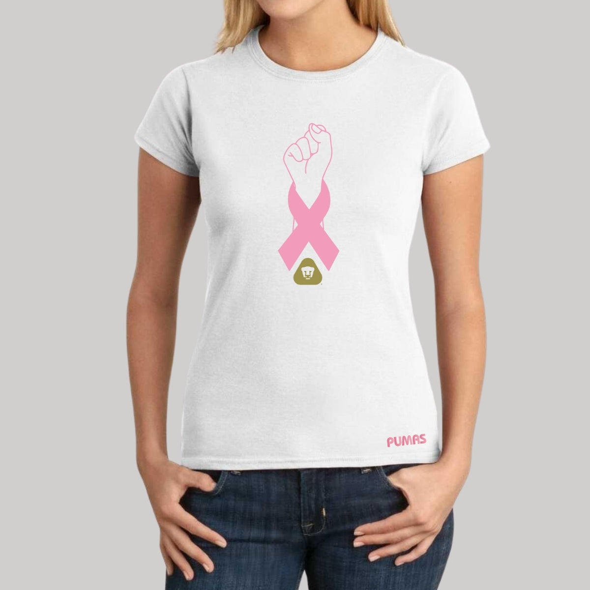 Playera Mujer Pumas UNAM Lucha Cáncer Mama