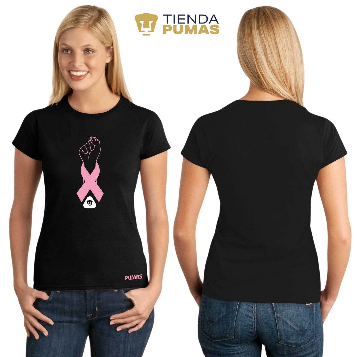 Playera Mujer Pumas UNAM Lucha Cáncer Mama