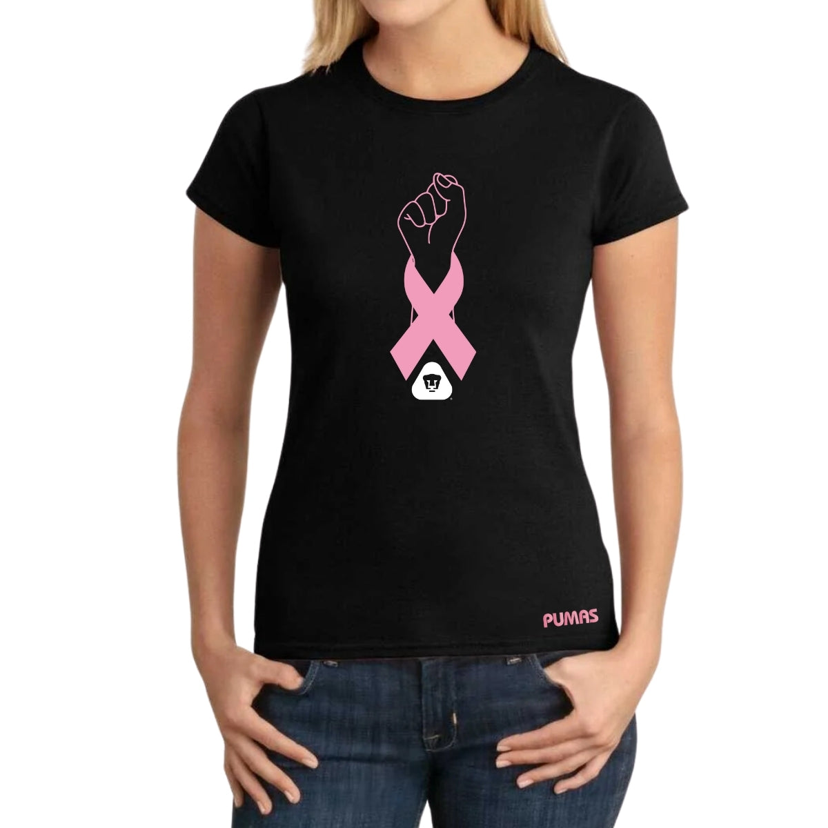 Playera Mujer Pumas UNAM Lucha Cáncer Mama