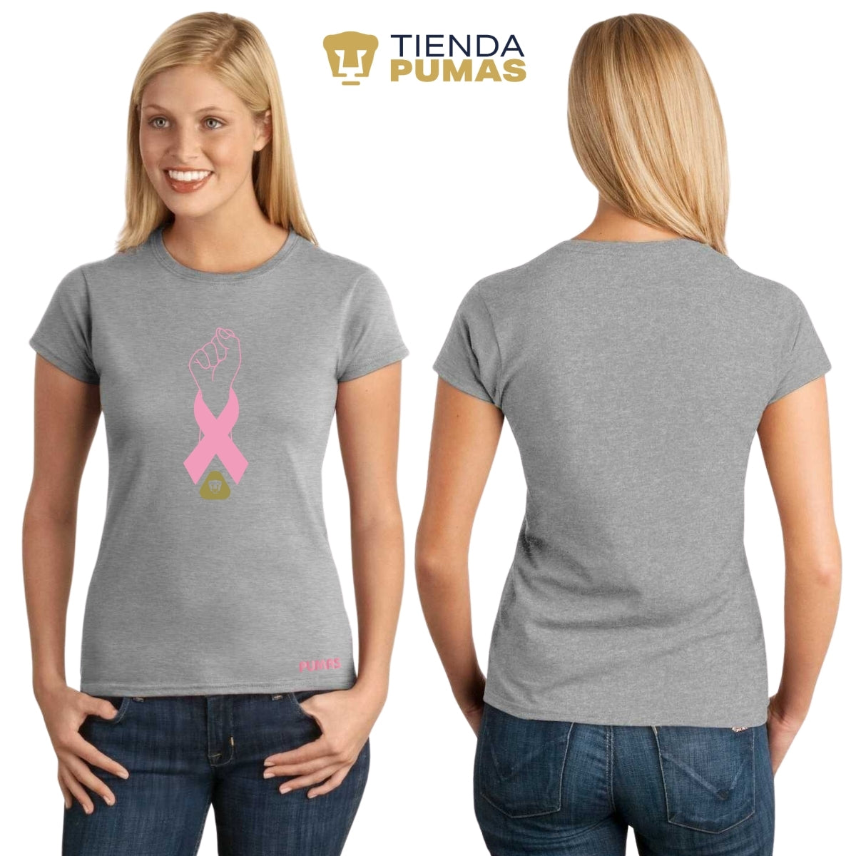 Playera Mujer Pumas UNAM Lucha Cáncer Mama