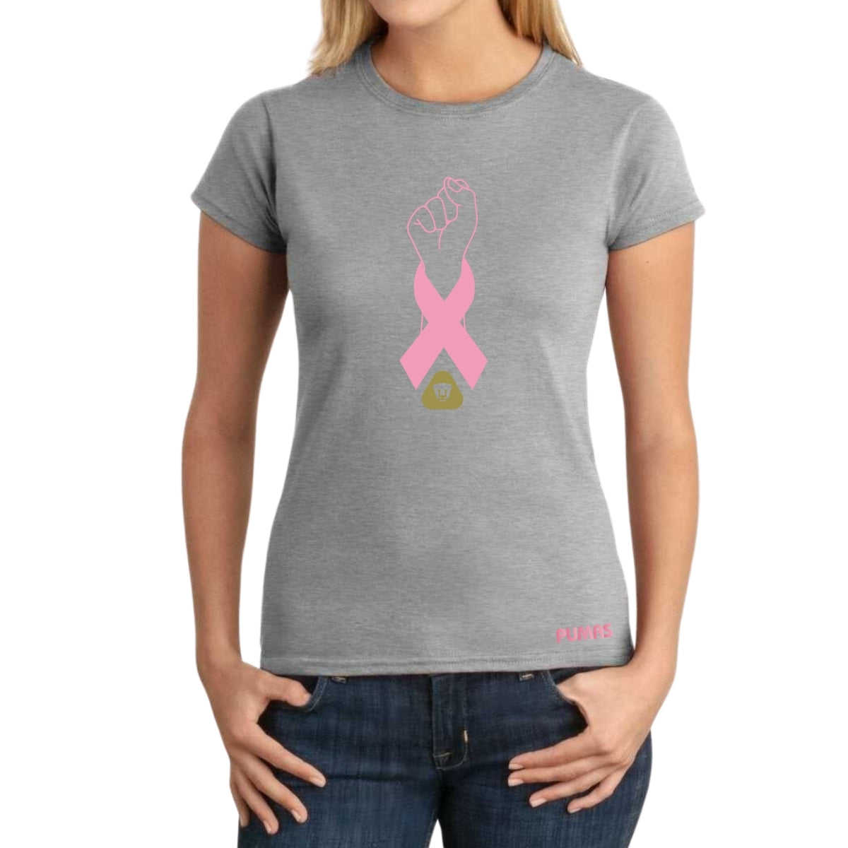 Playera Mujer Pumas UNAM Lucha Cáncer Mama