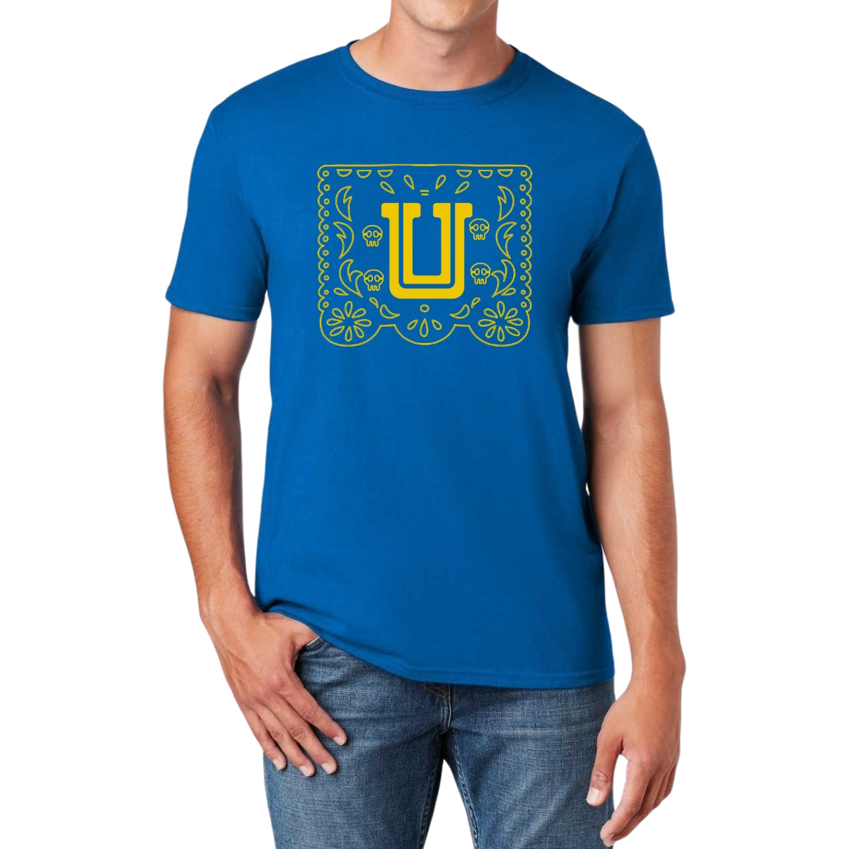 Playera Hombre Tigres UANL Día de Muertos Papel Picado