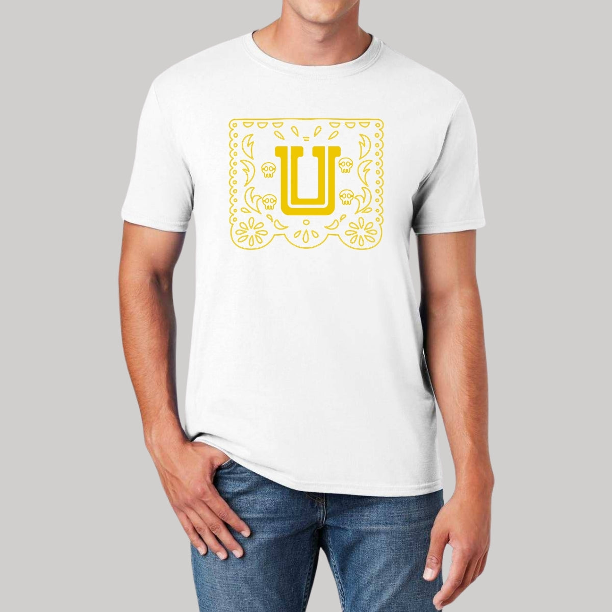 Playera Hombre Tigres UANL Día de Muertos Papel Picado