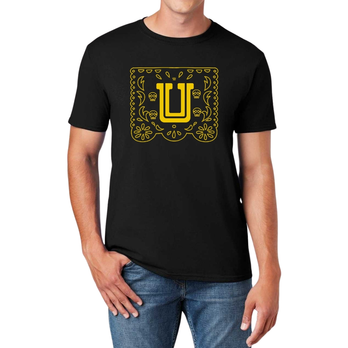 Playera Hombre Tigres UANL Día de Muertos Papel Picado