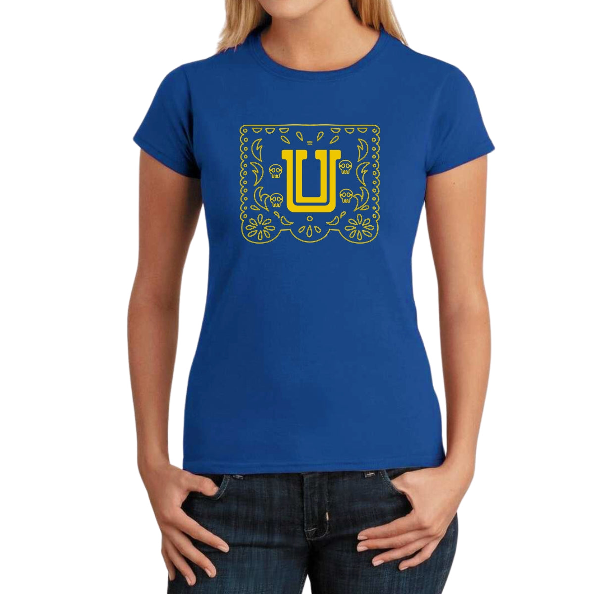 Playera Mujer Tigres UANL Día de Muertos Papel Picado