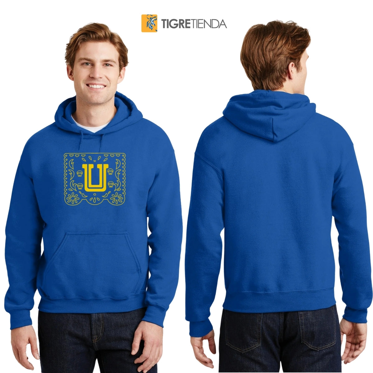 Sudadera para Hombre Hoodie Tigres UANL Papel Picado