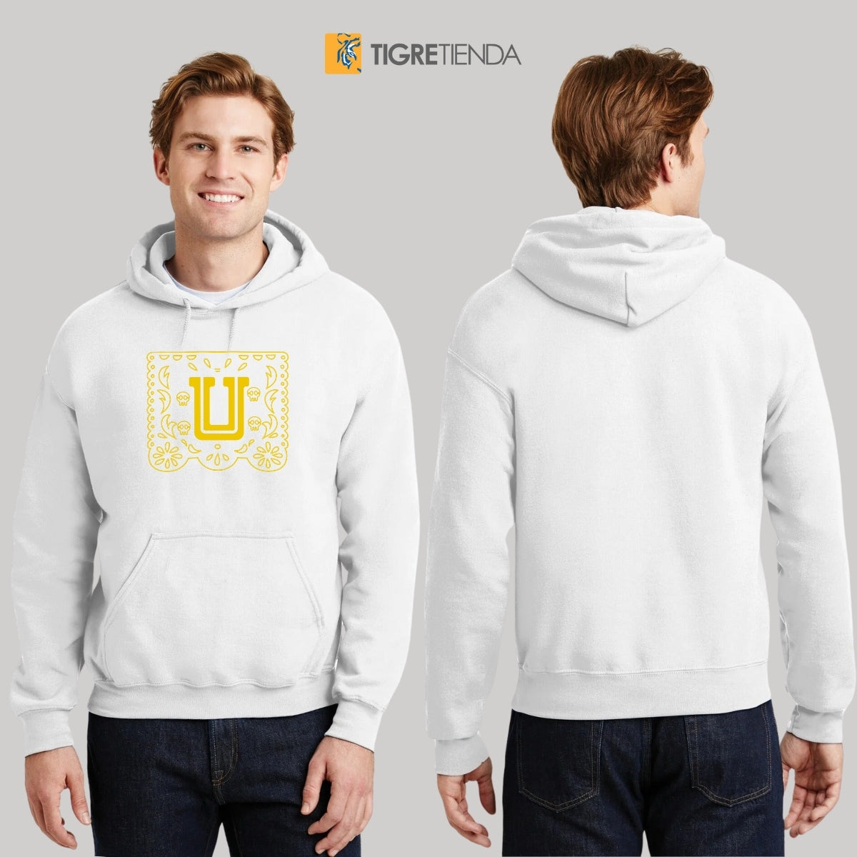 Sudadera para Hombre Hoodie Tigres UANL Papel Picado