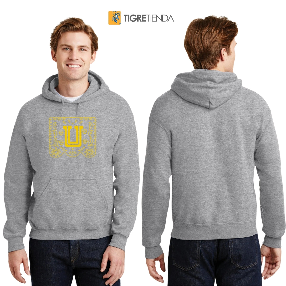 Sudadera para Hombre Hoodie Tigres UANL Papel Picado