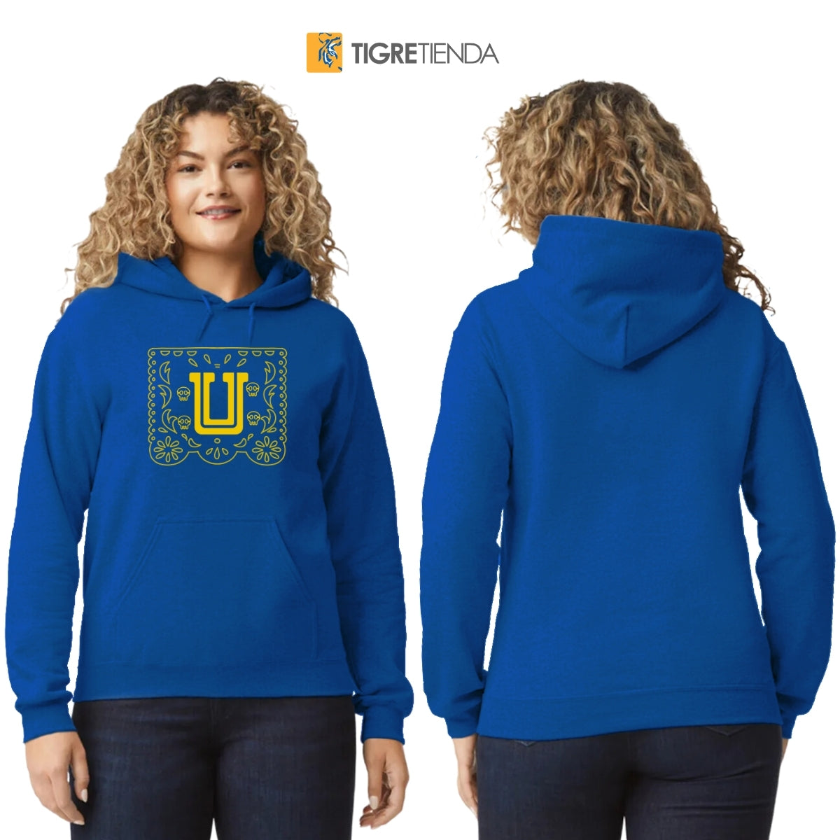 Sudadera para Mujer Hoodie Tigres UANL Papel Picado