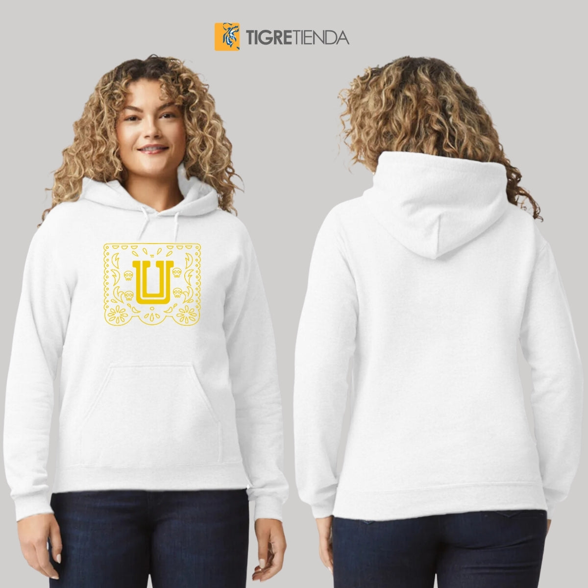 Sudadera para Mujer Hoodie Tigres UANL Papel Picado