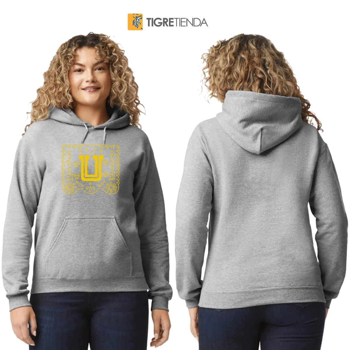 Sudadera para Mujer Hoodie Tigres UANL Papel Picado