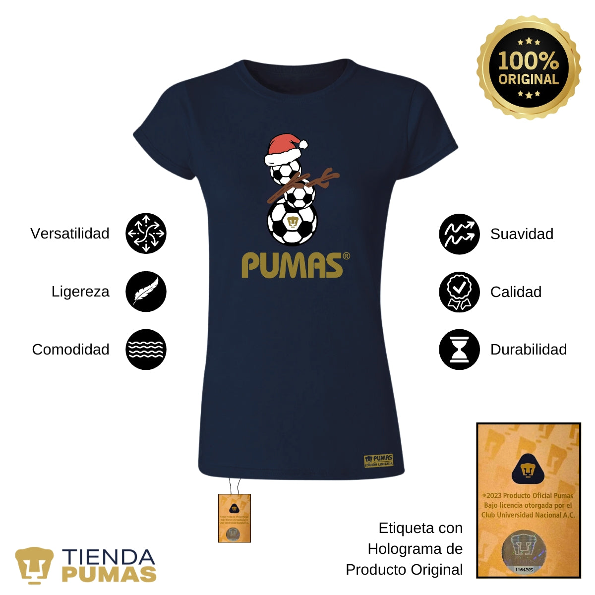 Playera Mujer Pumas UNAM Mono de nieve