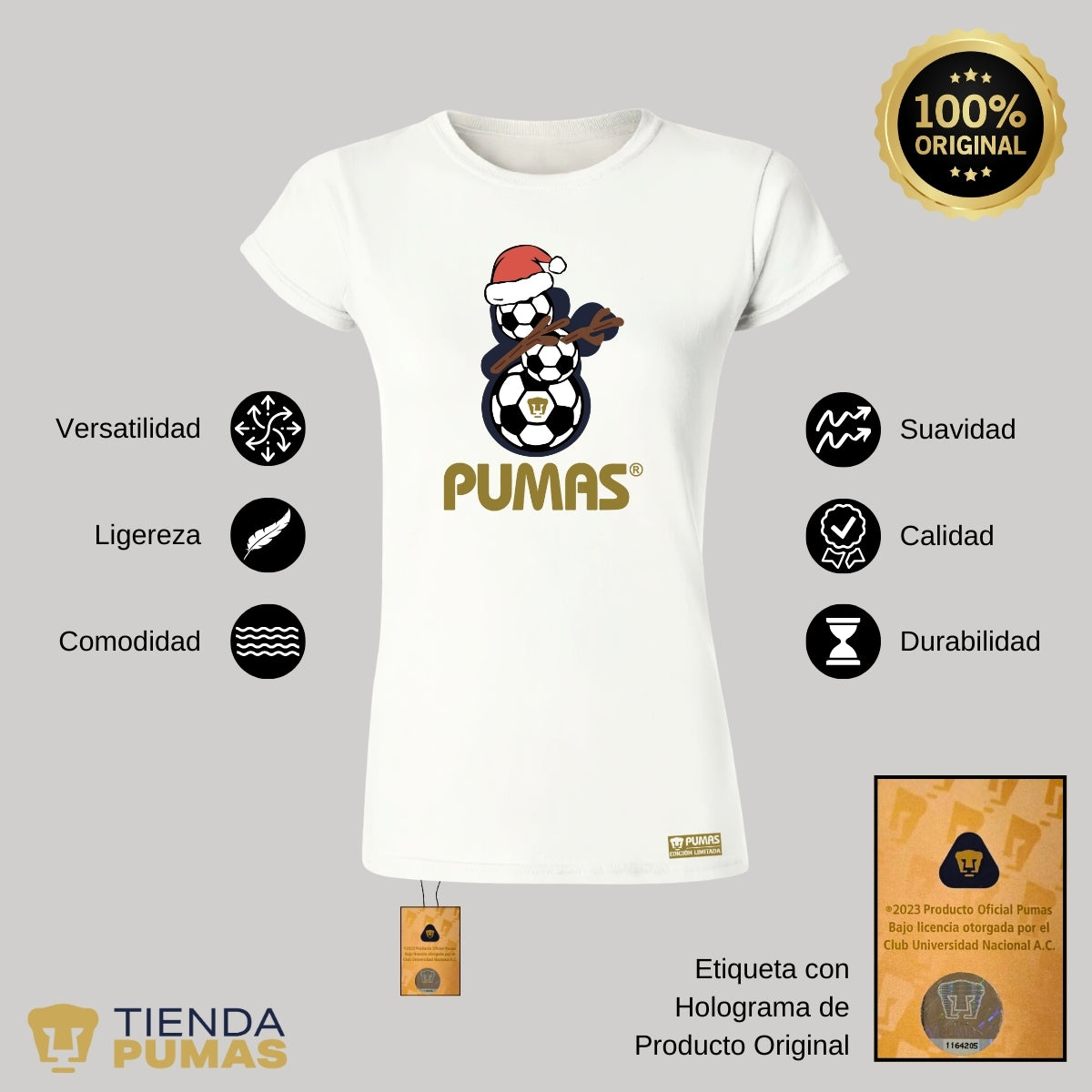 Playera Mujer Pumas UNAM Mono de nieve