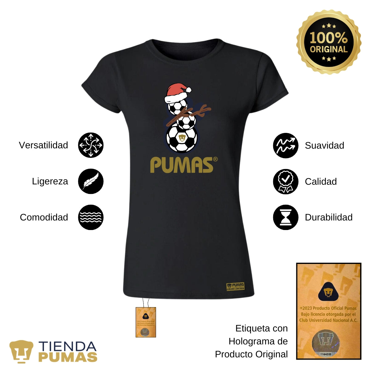 Playera Mujer Pumas UNAM Mono de nieve