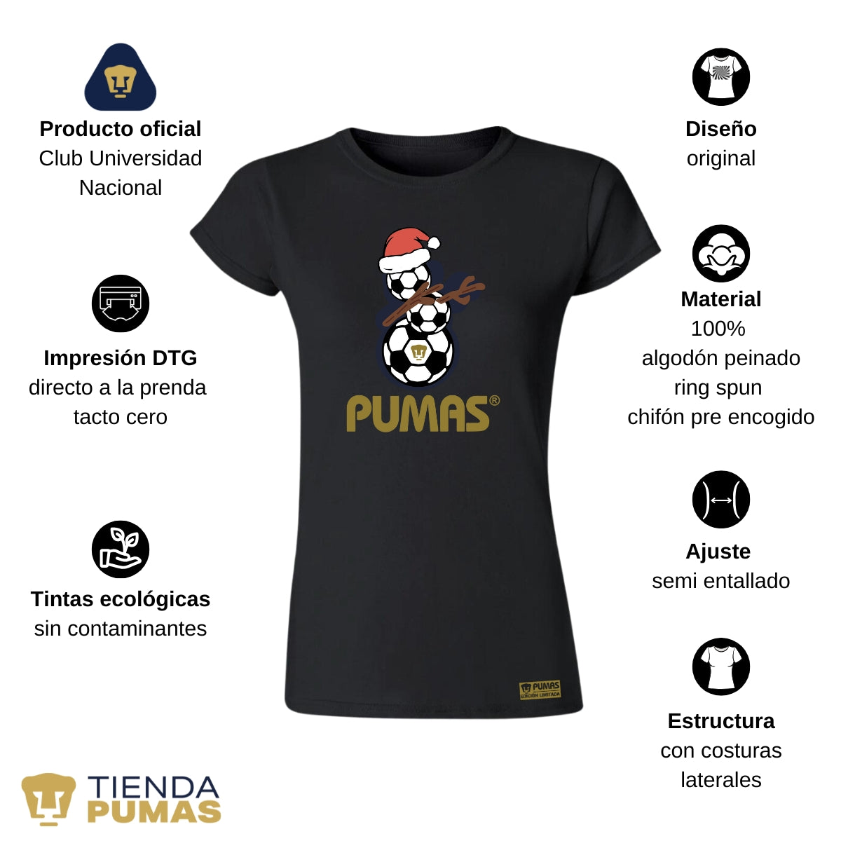 Playera Mujer Pumas UNAM Mono de nieve