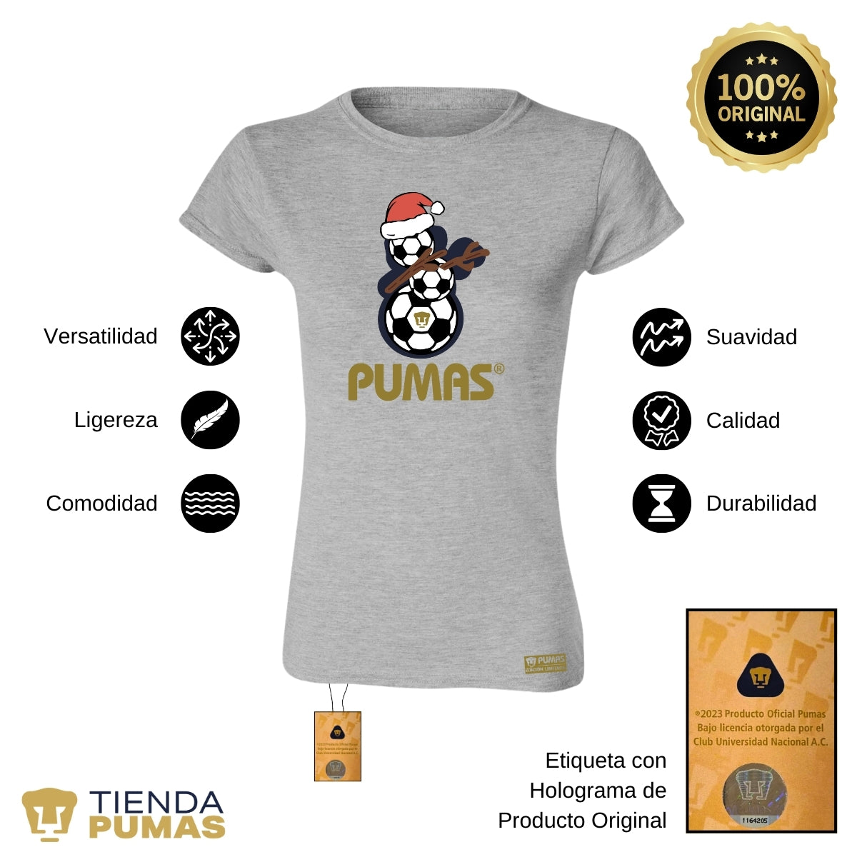 Playera Mujer Pumas UNAM Mono de nieve