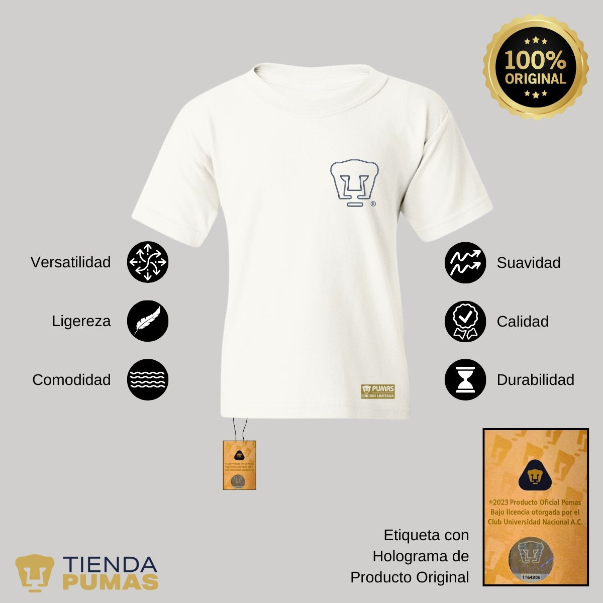 Playera Niños Pumas UNAM Cuádruple Pumas