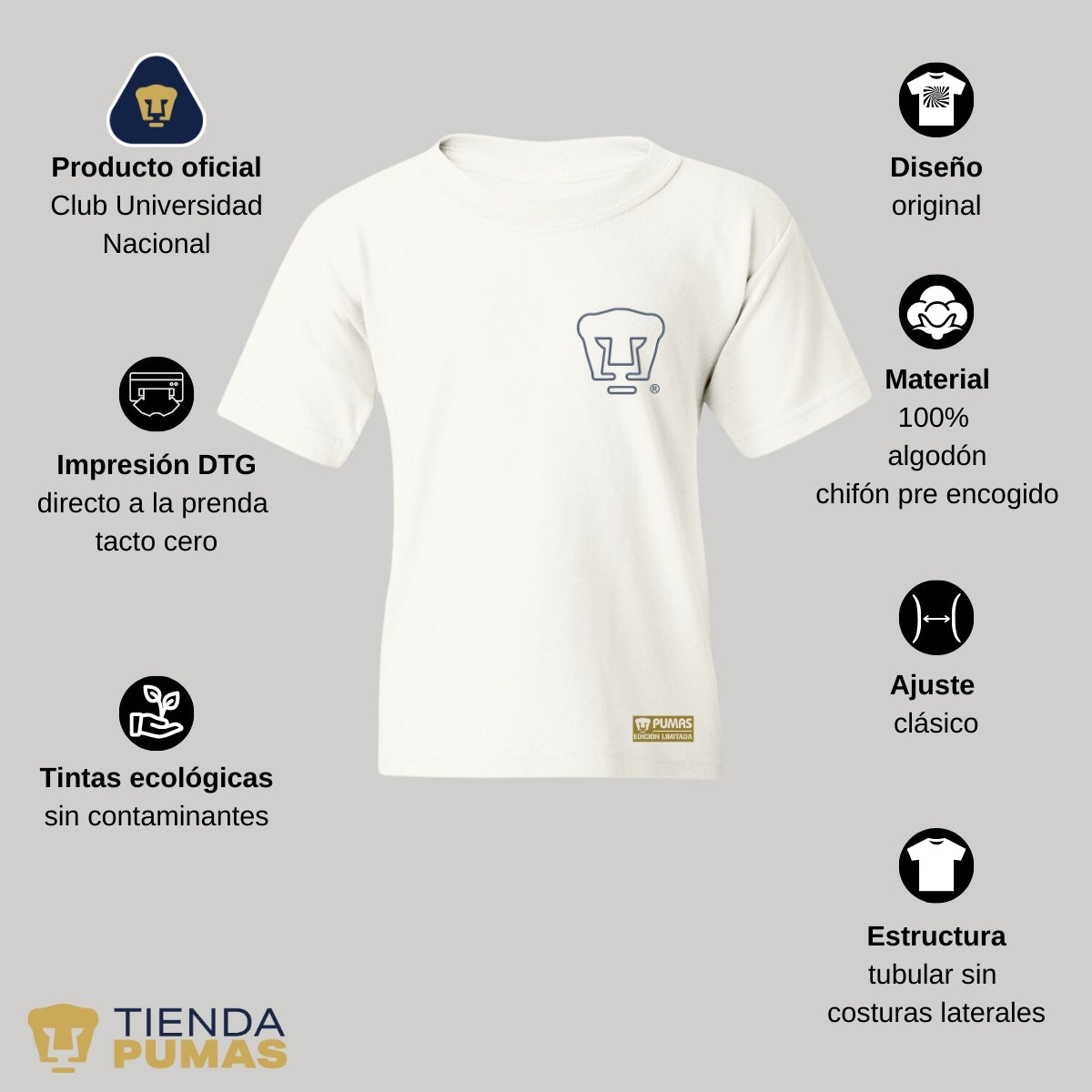 Playera Niños Pumas UNAM Cuádruple Pumas