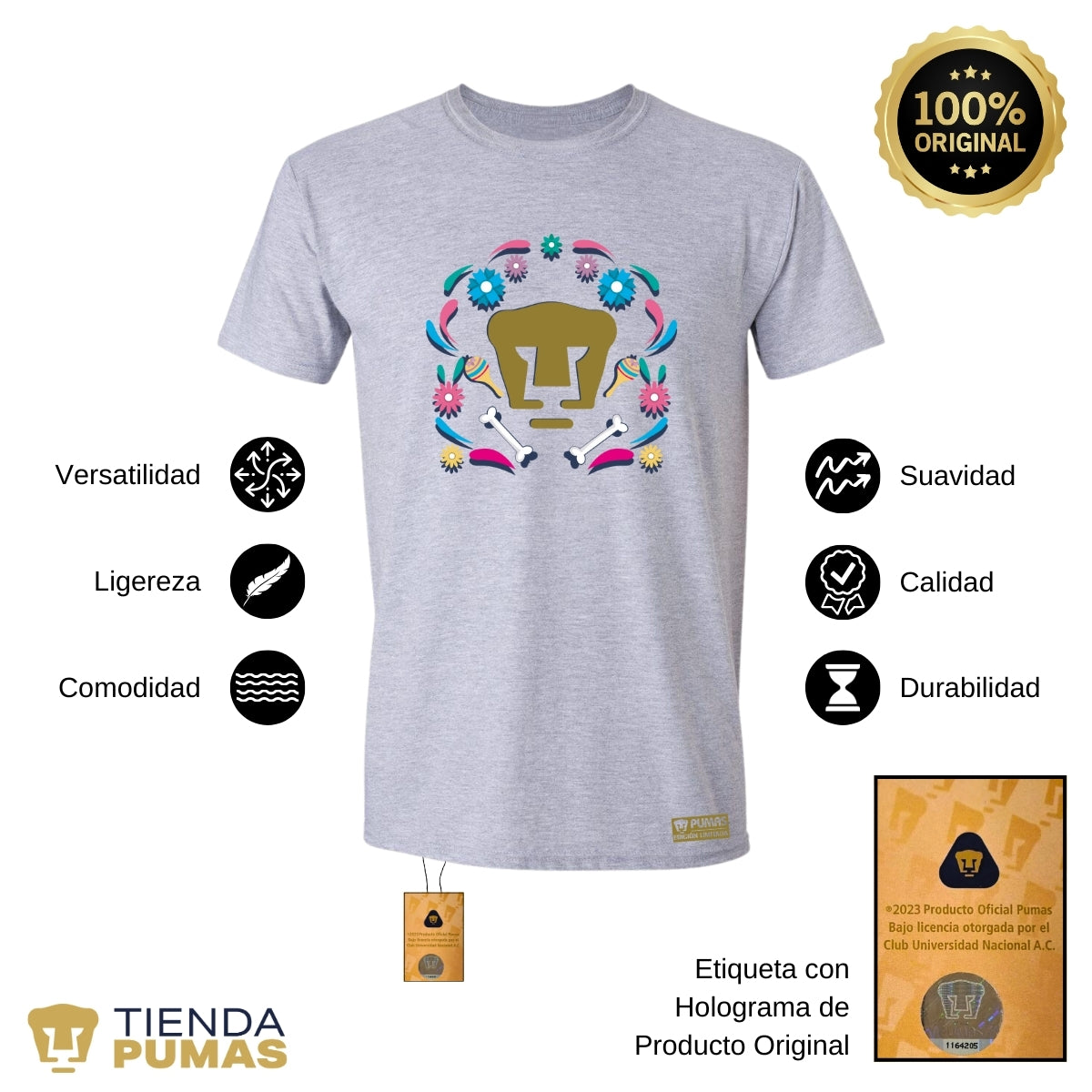 Playera Hombre Pumas UNAM Edición Especial Día de Muertos Festividad