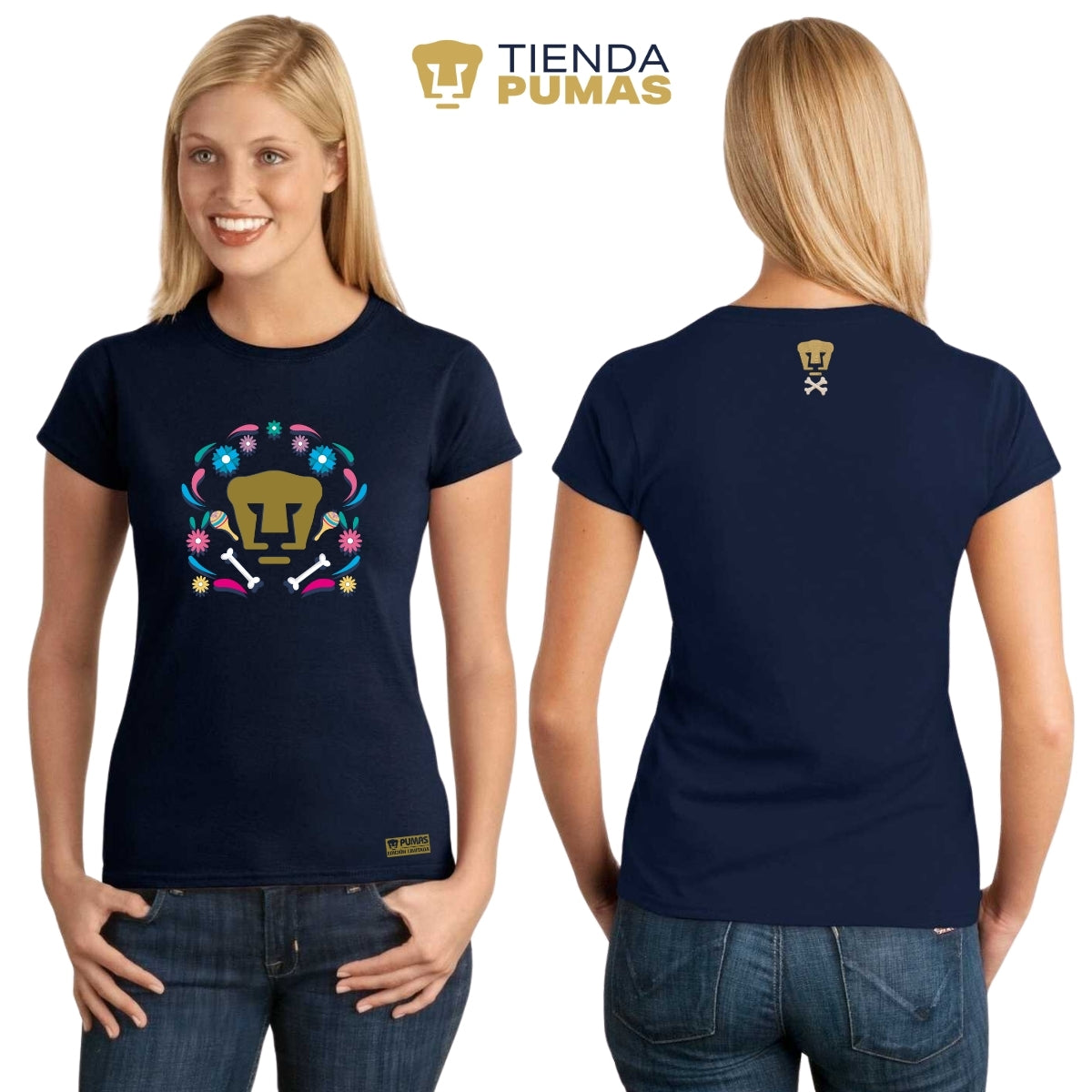 Playera Mexicana Mujer Pumas UNAM Edición Especial Día de Muertos Festividad